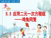 北師大版 數(shù)學2024八年級上冊 5.3 應用二元一次方程組——雞兔同籠 PPT課件
