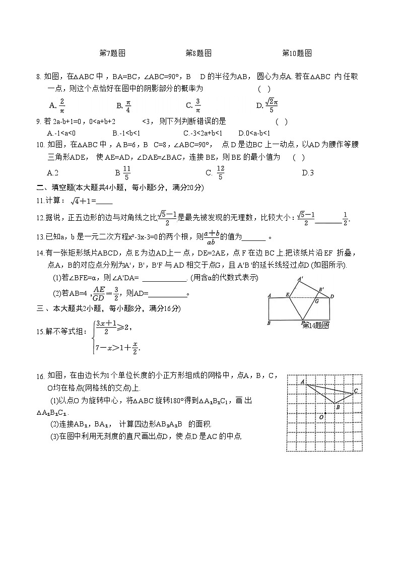 安徽省淮北市五校2025届九年级下学期中考一模数学试卷(含解析)第2页