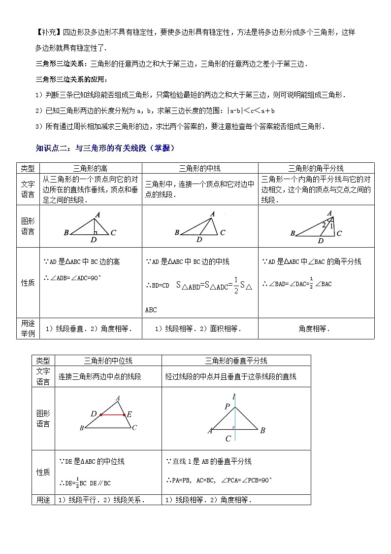 专题08三角形及全等三角形 (2大模块知识梳理+10个基础考点+6个重难点+4个易错点)(原卷版)第3页
