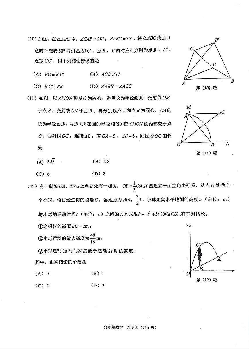 2025年天津市滨海新区中考二模考试数学试题(二)（中考模拟）第3页
