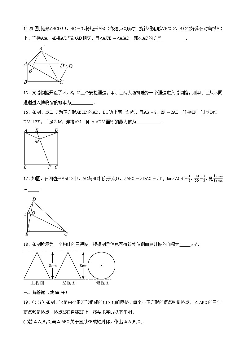 甘肃省武威市凉州区武威十七中学、十二中学2025届中考二模 数学试题第3页