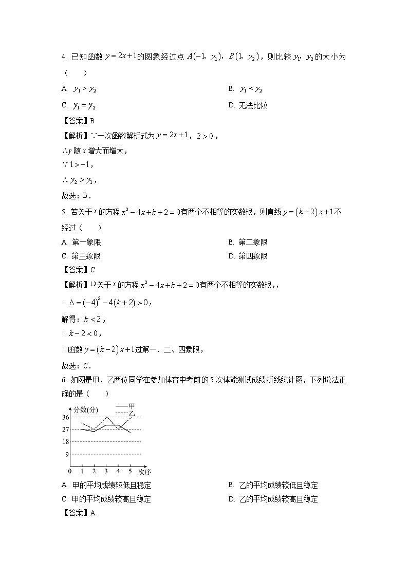 甘肃省陇南市部分学校2024年中考模拟数学试题（解析版）第2页