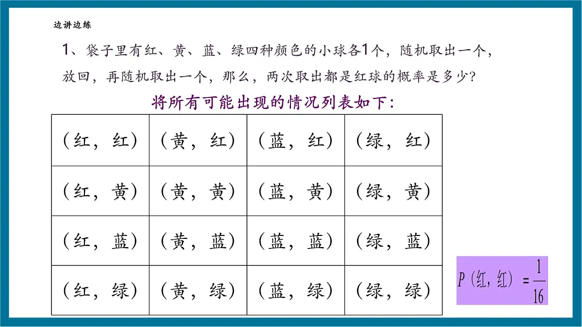 北师大版九年级数学上册第三章《概率的进一步认识》回顾与思考第6页