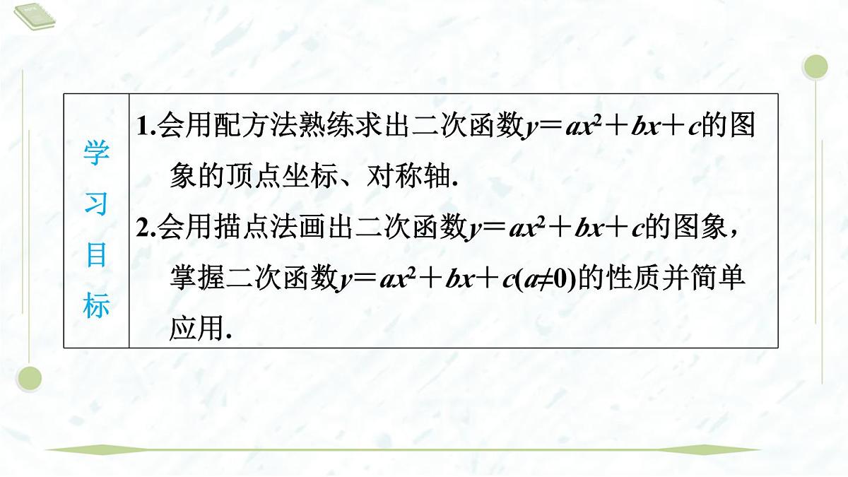 2025年春华师版九年级下册数学上课课件（福建专用）26.2.2.4  二次函数y＝ax2＋bx＋c的图象与性质第3页