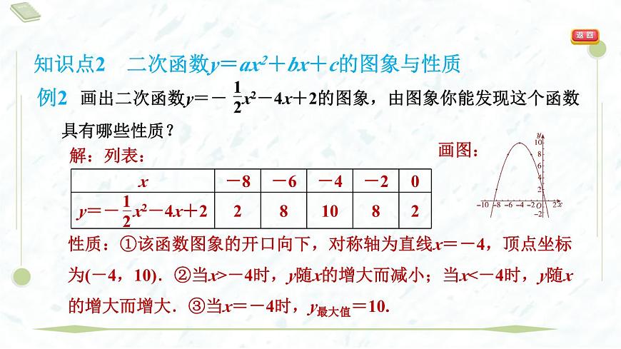 2025年春华师版九年级下册数学上课课件（福建专用）26.2.2.4  二次函数y＝ax2＋bx＋c的图象与性质第8页