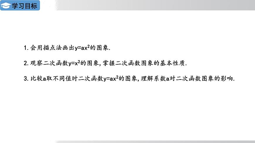 2025年春华师版九年级下册数学上课课件 26.2.1 二次函数y＝ax²的图象和性质第2页