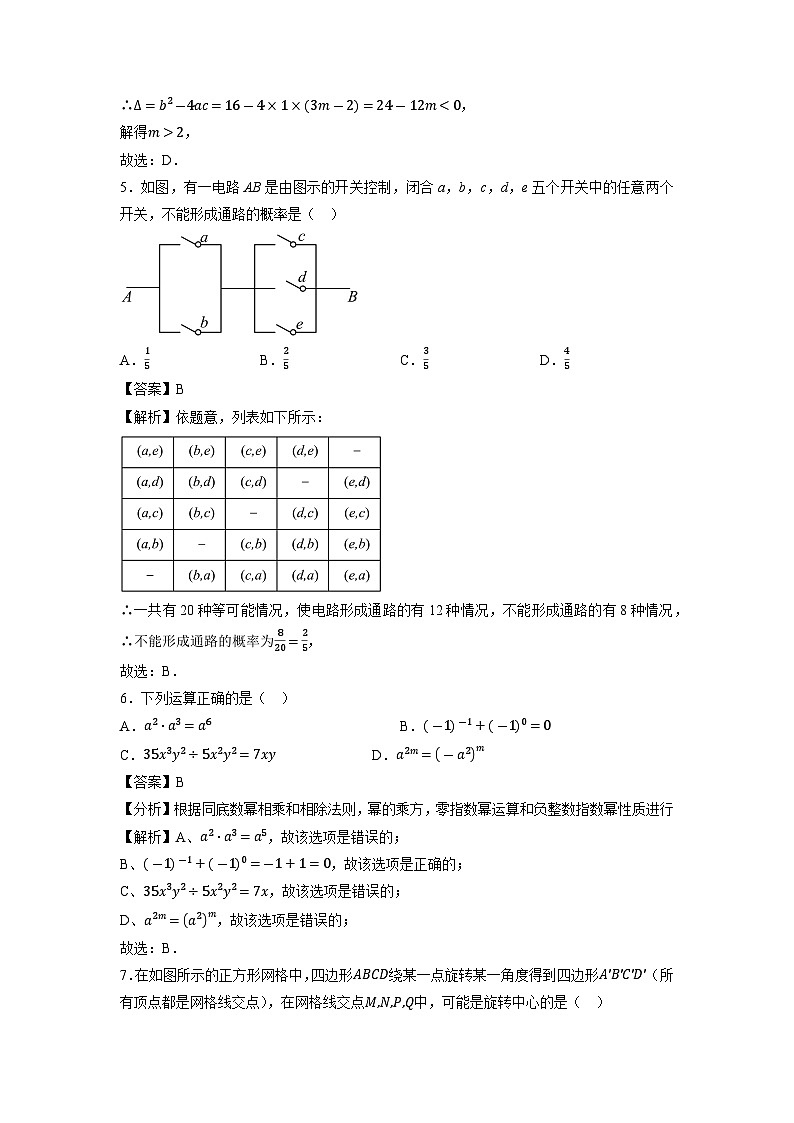 宁夏吴忠市同心县2024年中考模拟数学试卷（解析版）第2页