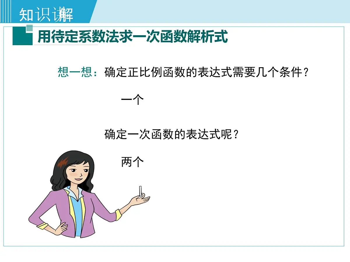 2025年春湘教版八年级下册数学上课课件 4.4 用待定系数法确定一次函数表达式第4页