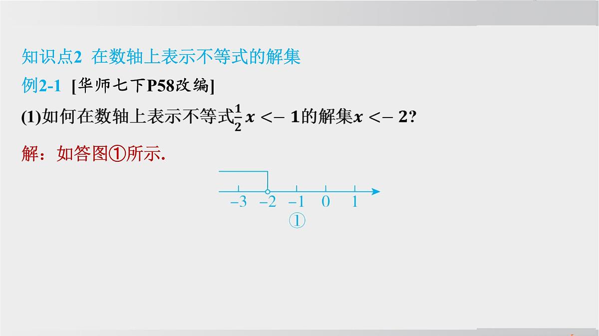 2025年春华师版七年级下册数学上课课件（福建专用）7.1 认识不等式-2. 不等式的解集第5页