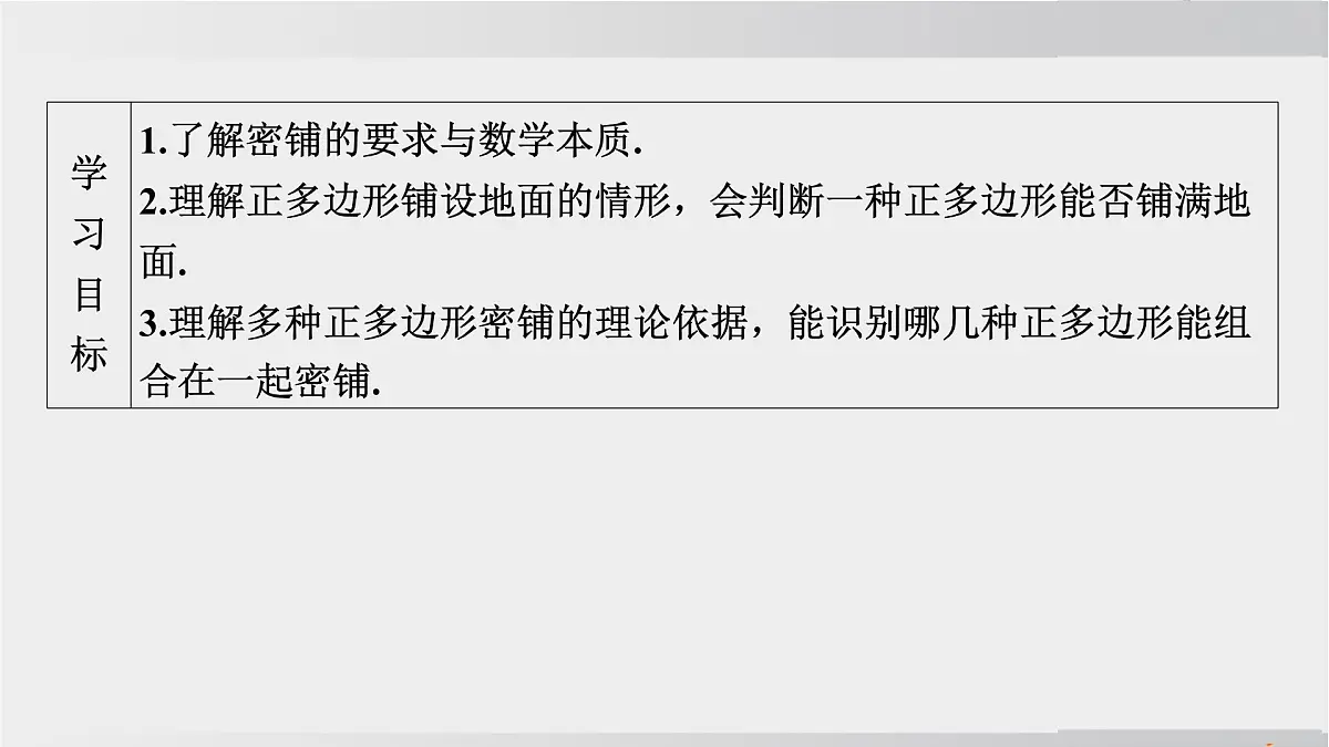 2025年春华师版七年级下册数学上课课件（福建专用）8.3 用正多边形铺设地面-1. 用相同的正多边形 2. 用多种正多边形第2页
