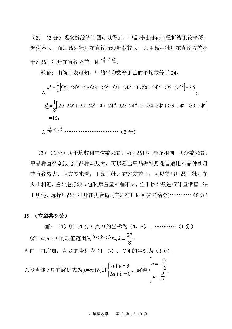 2025年山东省中考数学模拟试题答案第3页
