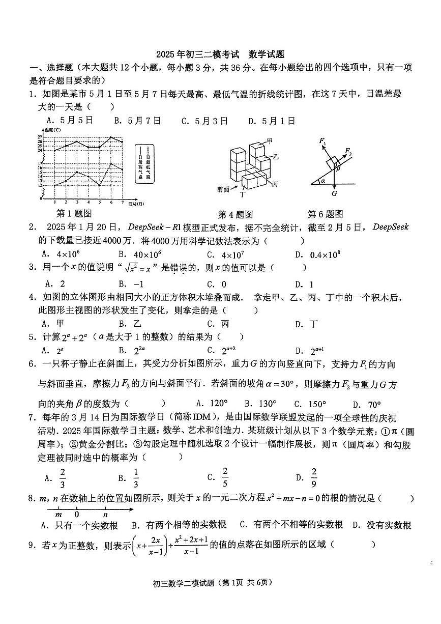 2025年河北省石家庄市第四十中学中考二模数学试题（中考模拟）第1页