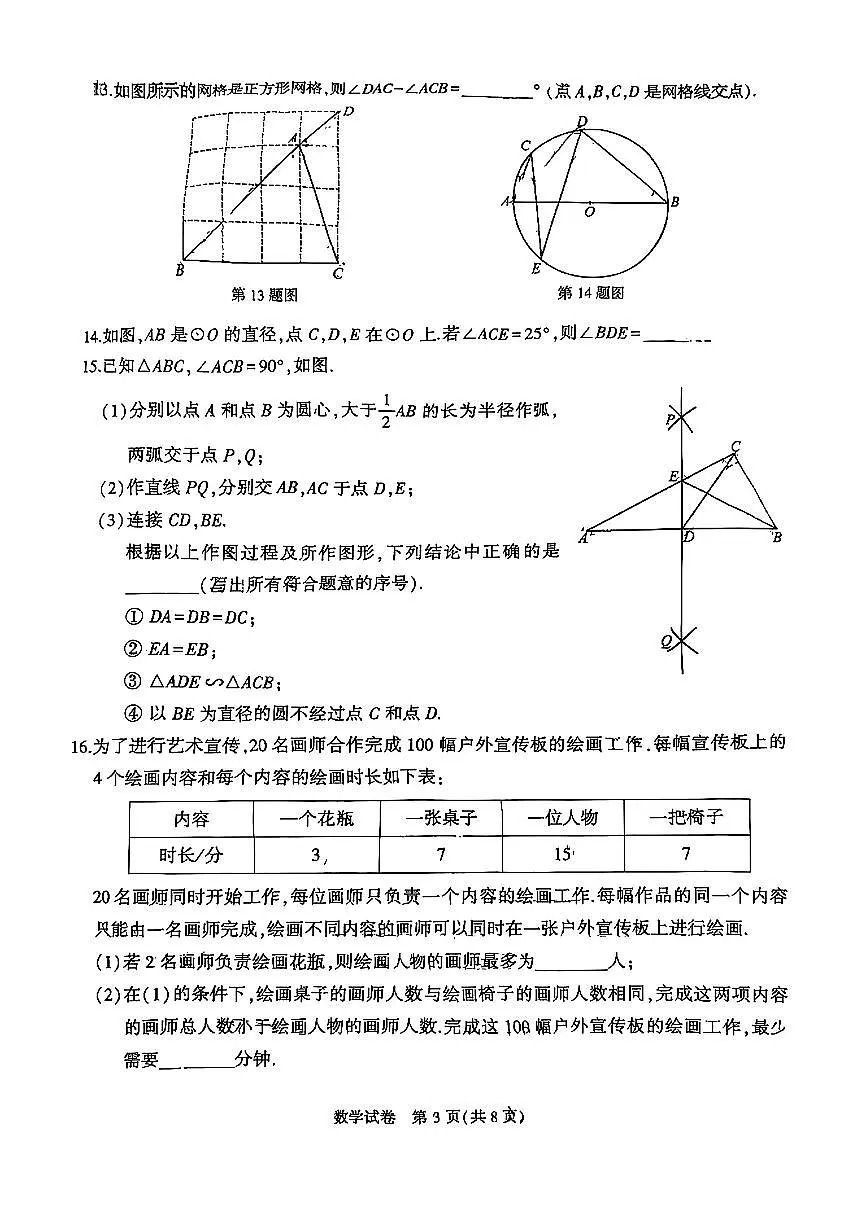 2025北京顺义初三二模[中考模拟]数学试卷第3页