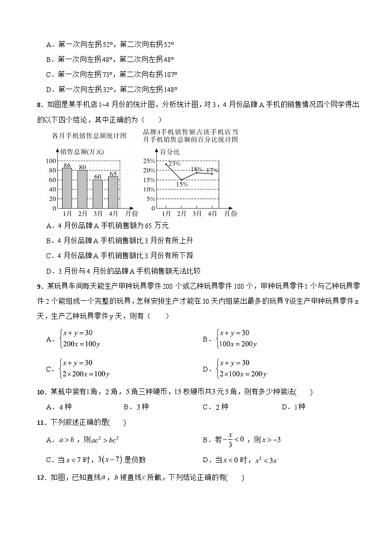 四川省绵阳市2025年七年级（下）期末数学试卷及答案第2页