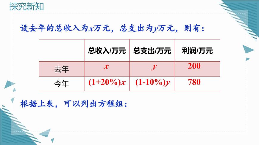 北师大版初中数学八年级上册二元一次方程组的应用（第2课时）课件pptx第5页