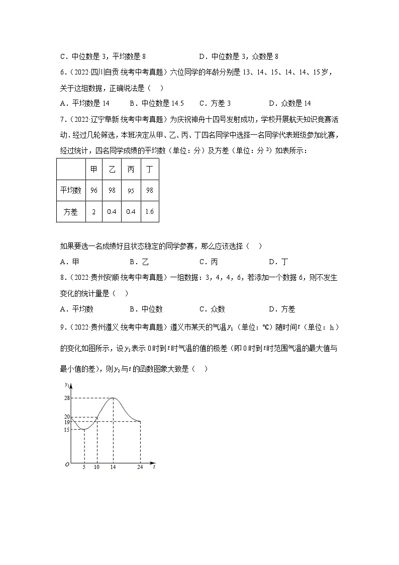 浙教版八年级数学下册基础知识专项讲练专题3.6 数据分析初步（中考真题专练）（巩固篇）（专项练习）（附答案）第2页