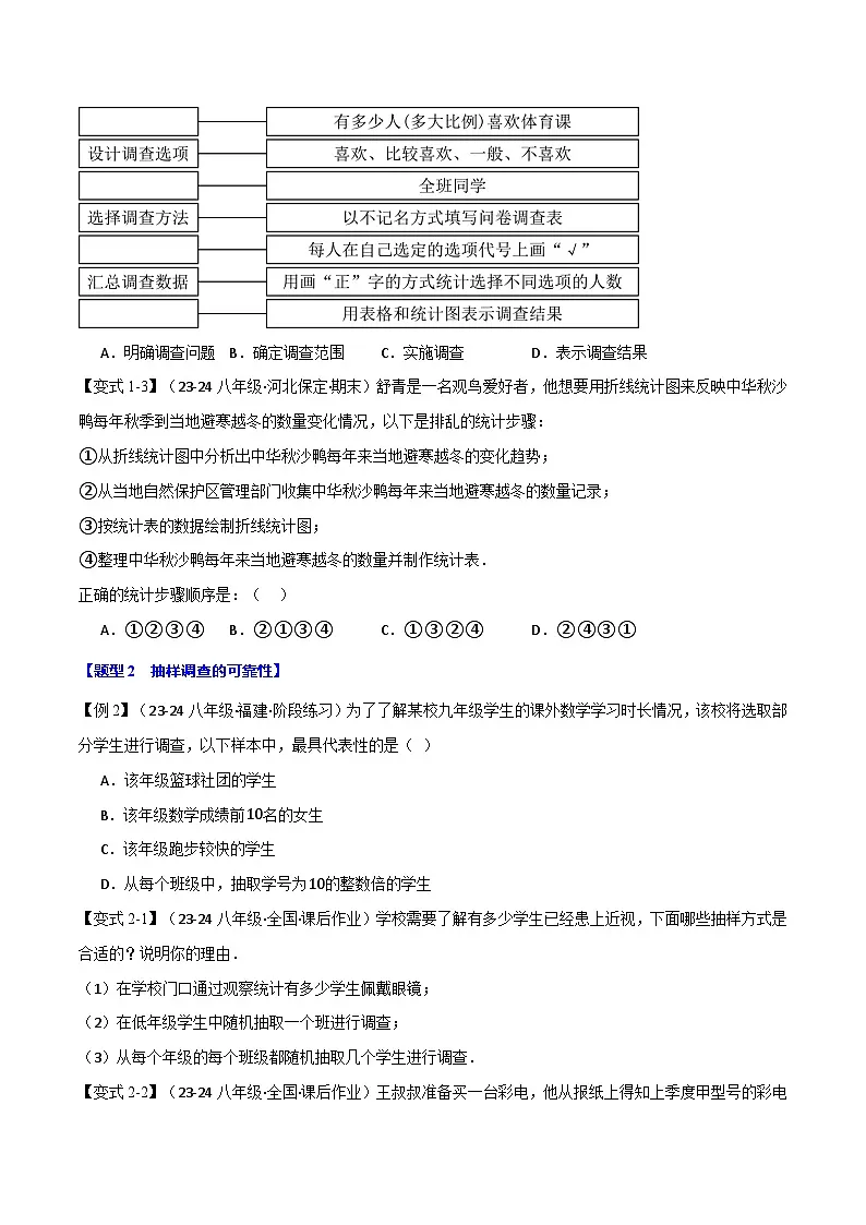专题15.1 数据的收集与表示【十大题型】（举一反三）（华东师大版）（原卷版）第2页