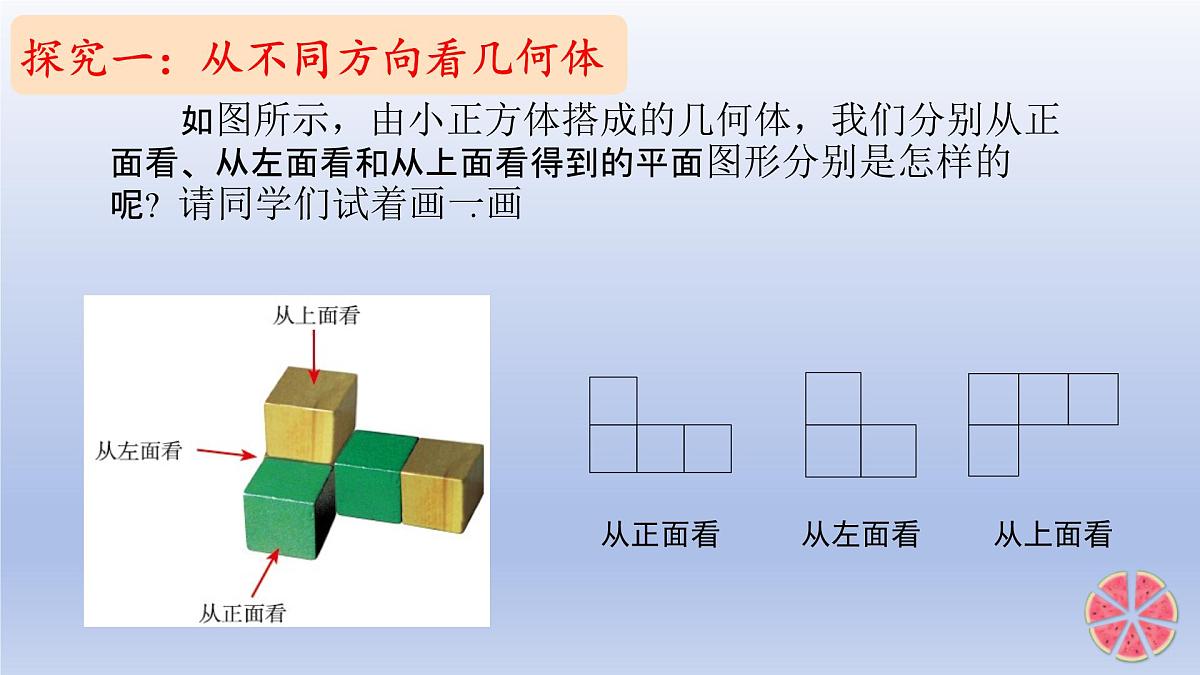 1.2 从立体图形到平面图形 第4课时 从三个方向看物体形状 课件 2024-2025学年鲁教版五四制（2024）数学六年级上册第5页