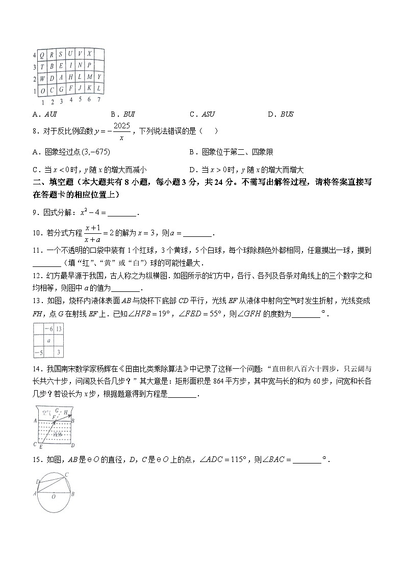 2025年江苏省盐城市东台市一模数学试题（中考模拟）第2页
