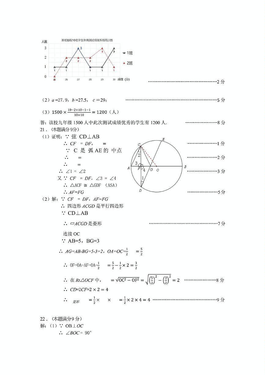 2025年保定市初中学业水平考试适应性训练数学试卷 2025年数学答案(1)_20250507214432(2)第2页