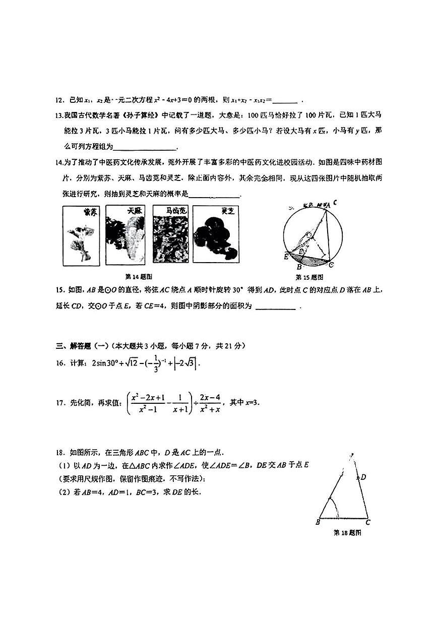 2025年广东省东莞市东莞外国语学校九年级数学下学期中考二模试卷（中考模拟）第3页