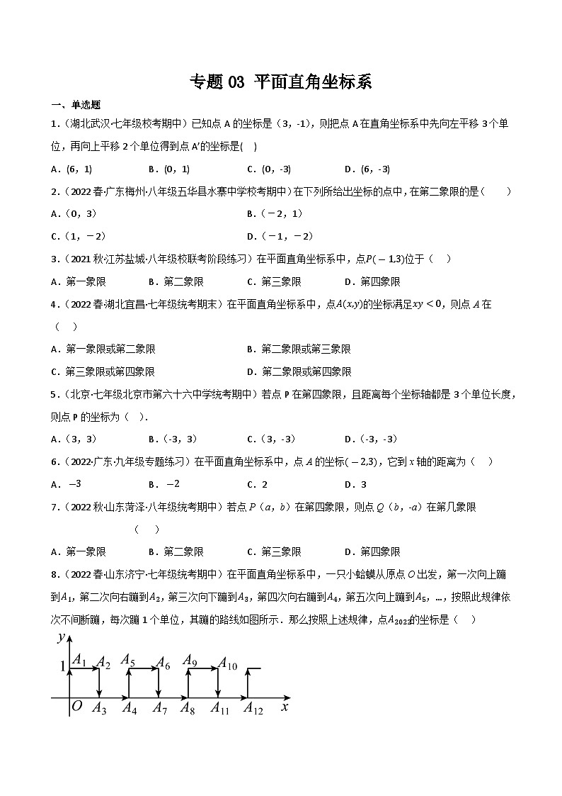 专题03 平面直角坐标系(原卷版）第1页