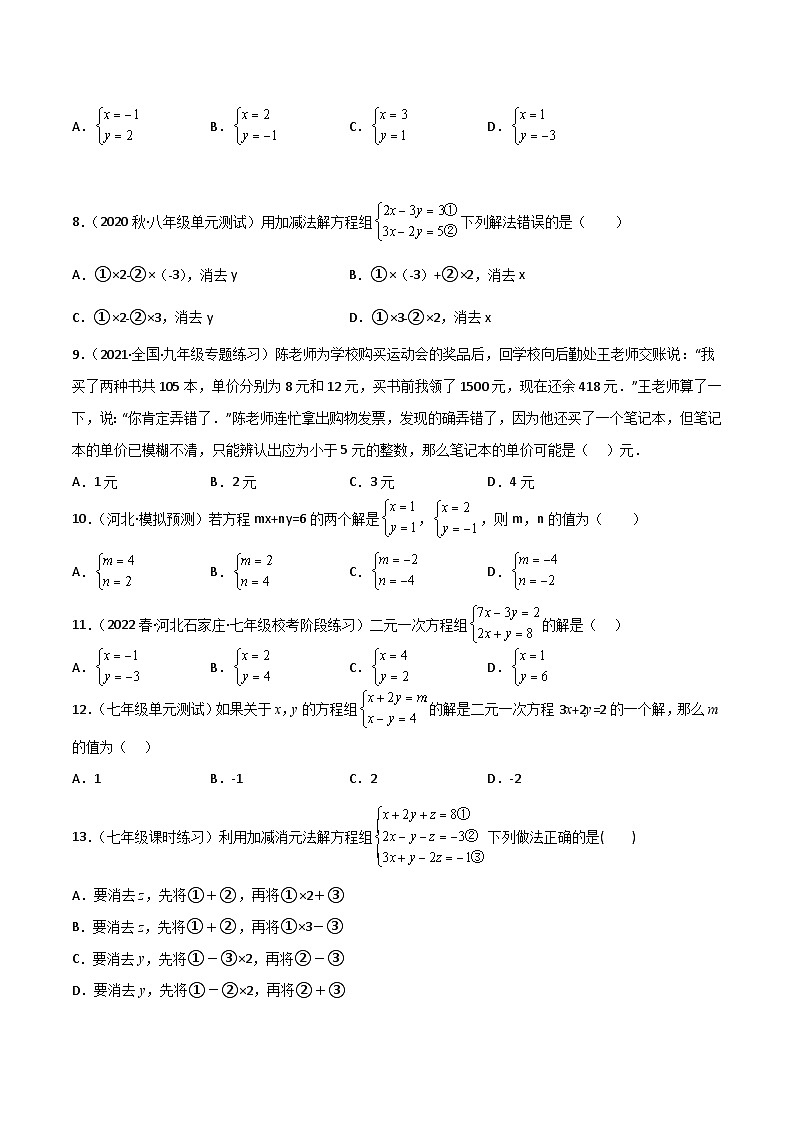 专题04 二元一次方程组(原卷版）第2页