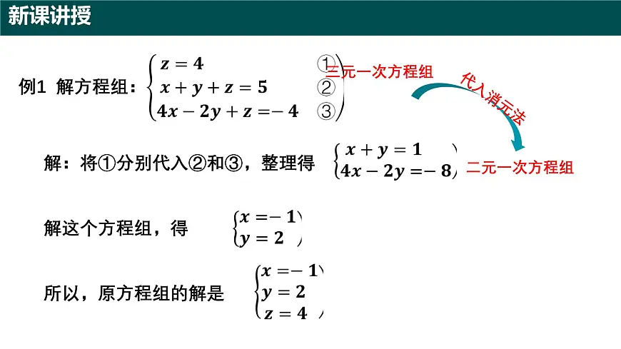 9.4 三元一次方程组（同步课件）-2024-2025学年六年级数学下册（沪教版五四制2024）第7页