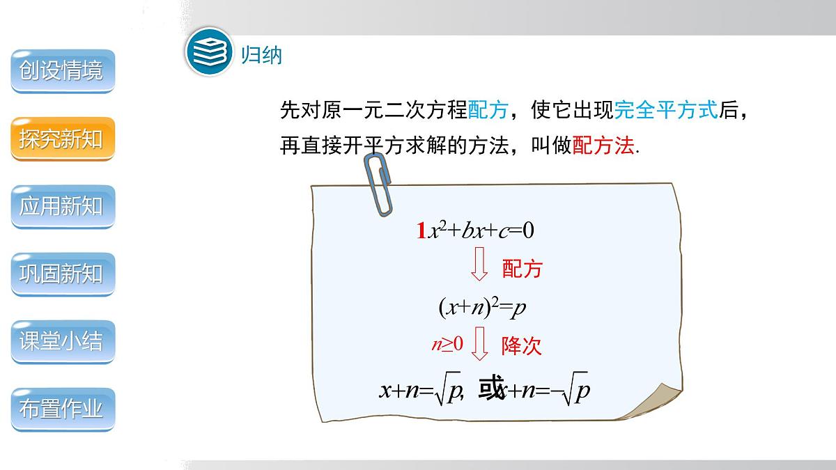 2025年春沪科版八年级下册数学上课课件（安徽专用）17.2.2  配方法第7页