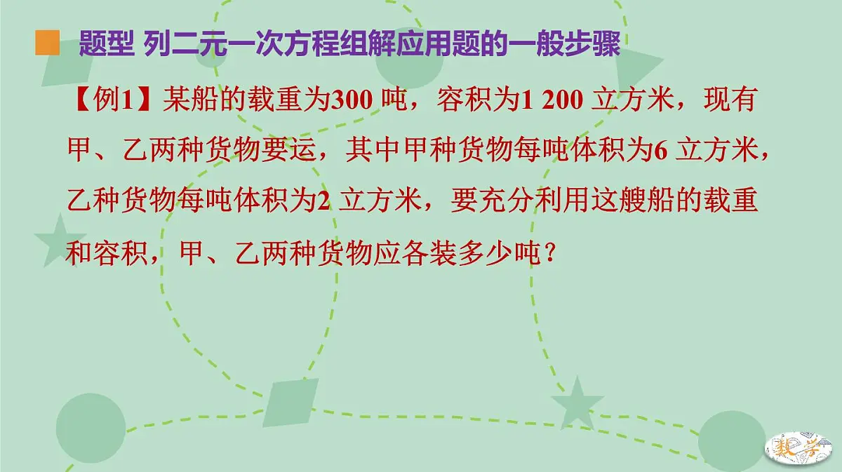 苏科版（2024）数学七年级下册 10.5.1 列方程组解应用题的常见题型（同步系列）-课件第8页
