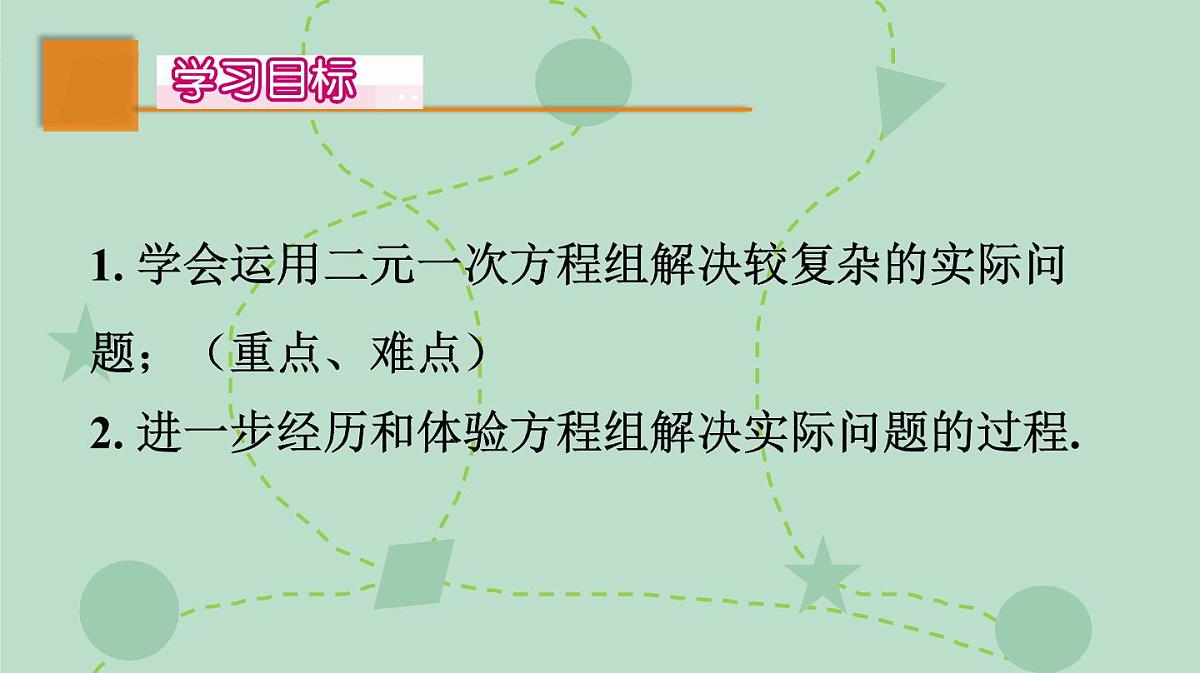 苏科版（2024）数学七年级下册 10.5.2 列方程组解决图表、几何、方案设计等问题（同步系列）-课件第2页