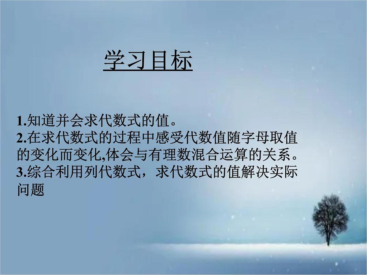 数学冀教版（2024）七年级上册 3.4 代数式的值  课件第2页