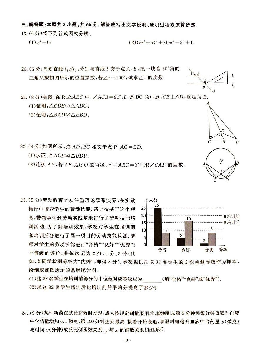 2025年湖南省张家界市桑植县中考三模数学试题（中考模拟 ）第3页