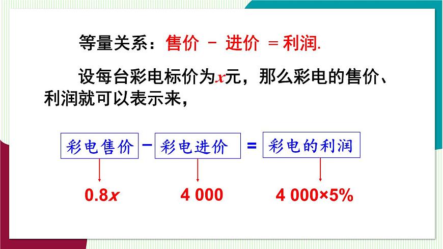 第2课时 利用一元一次方程解决利润与利率问题第6页