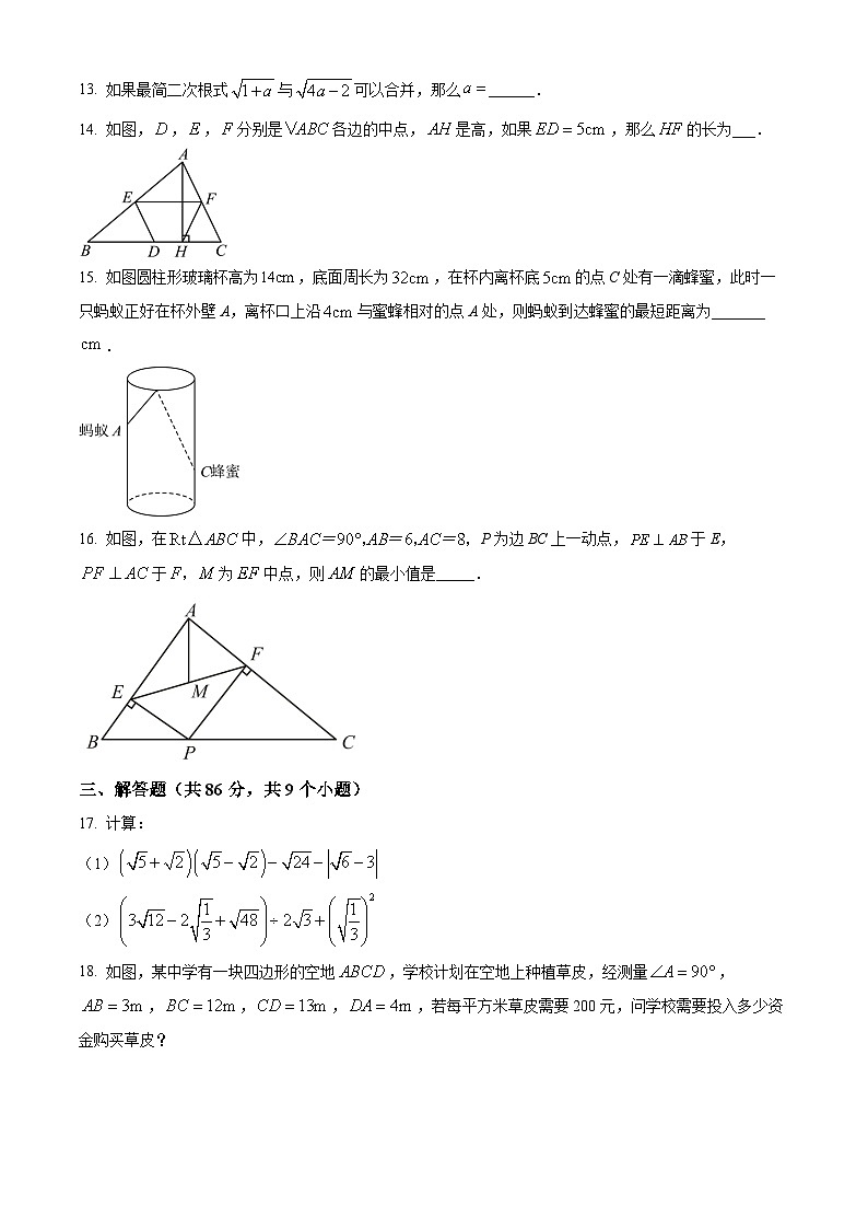四川省南充市白塔中学2024-2025学年八年级下学期5月期中考试 数学试题第3页