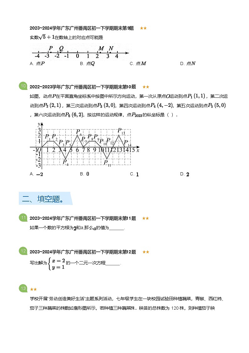 2023_2024学年广东广州番禺区初一下学期期末数学试卷(标准版)第3页