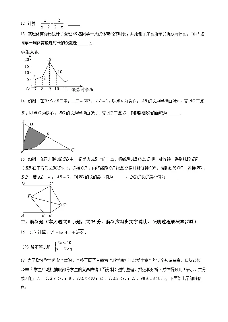 2025年河南省周口市项城市项城市公园路、名仕路等学校九年级模拟考试三模数学试题（中考模拟）第3页