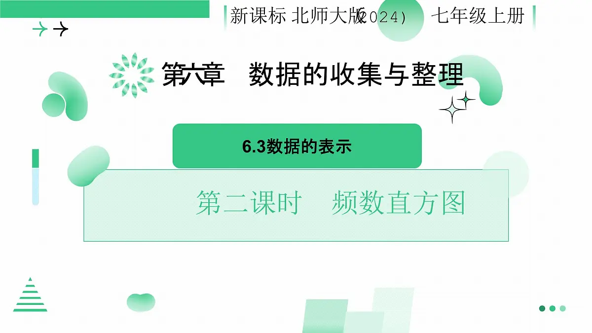 北师大版2024七年级上册数学 6.3数据的表示（第二课时频数直方图）课件第1页