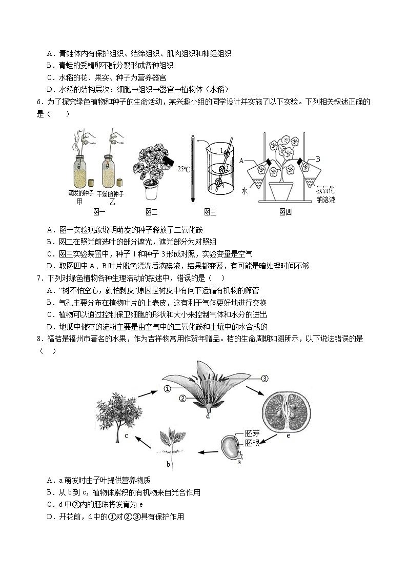 2025年中考数学第三次模拟考试卷：生物（广东卷）（考试版）第2页