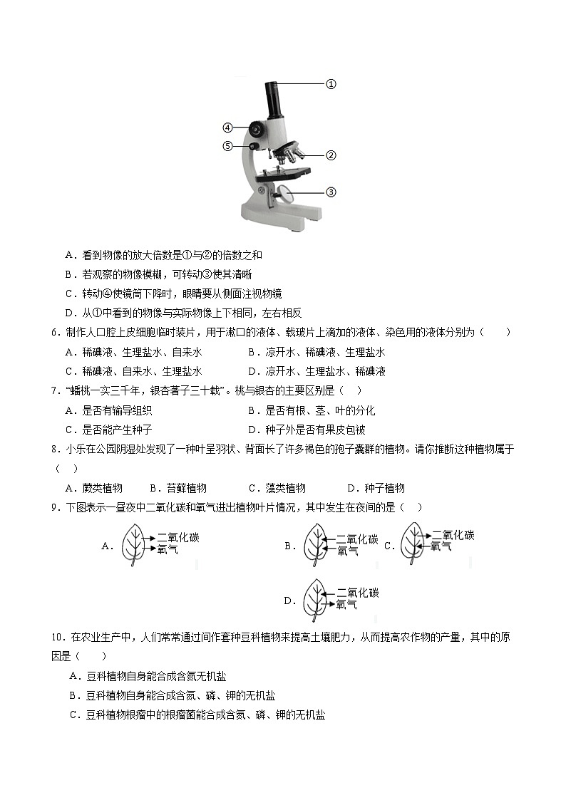 2025年中考数学第三次模拟考试卷：生物（济南卷）（考试版）第2页