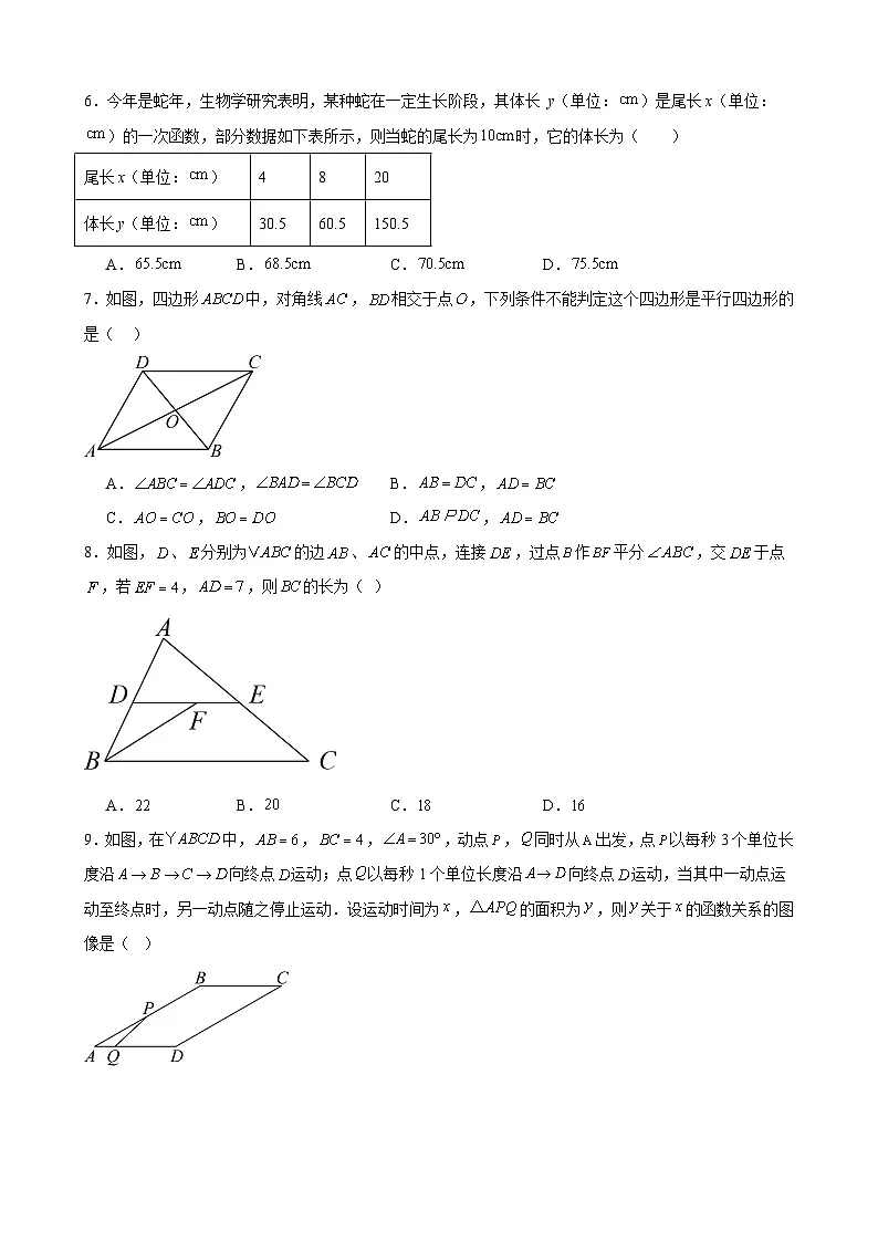 安徽省合肥市第四十五中学森林城分校2024-2025学年下学期九年级5月月考 数学试卷第2页