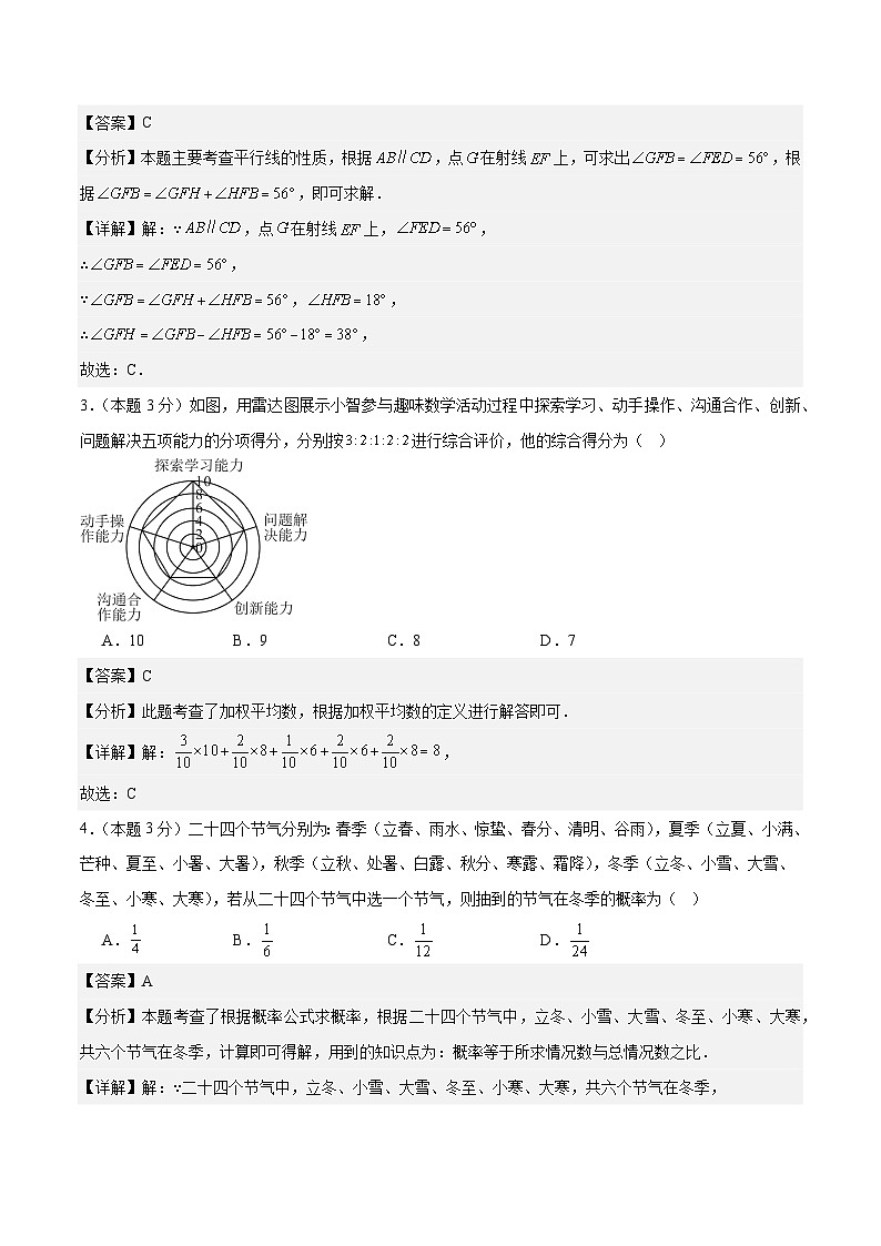 2025年中考数学第三次模拟考试卷：数学（内蒙古卷）（解析版）第2页