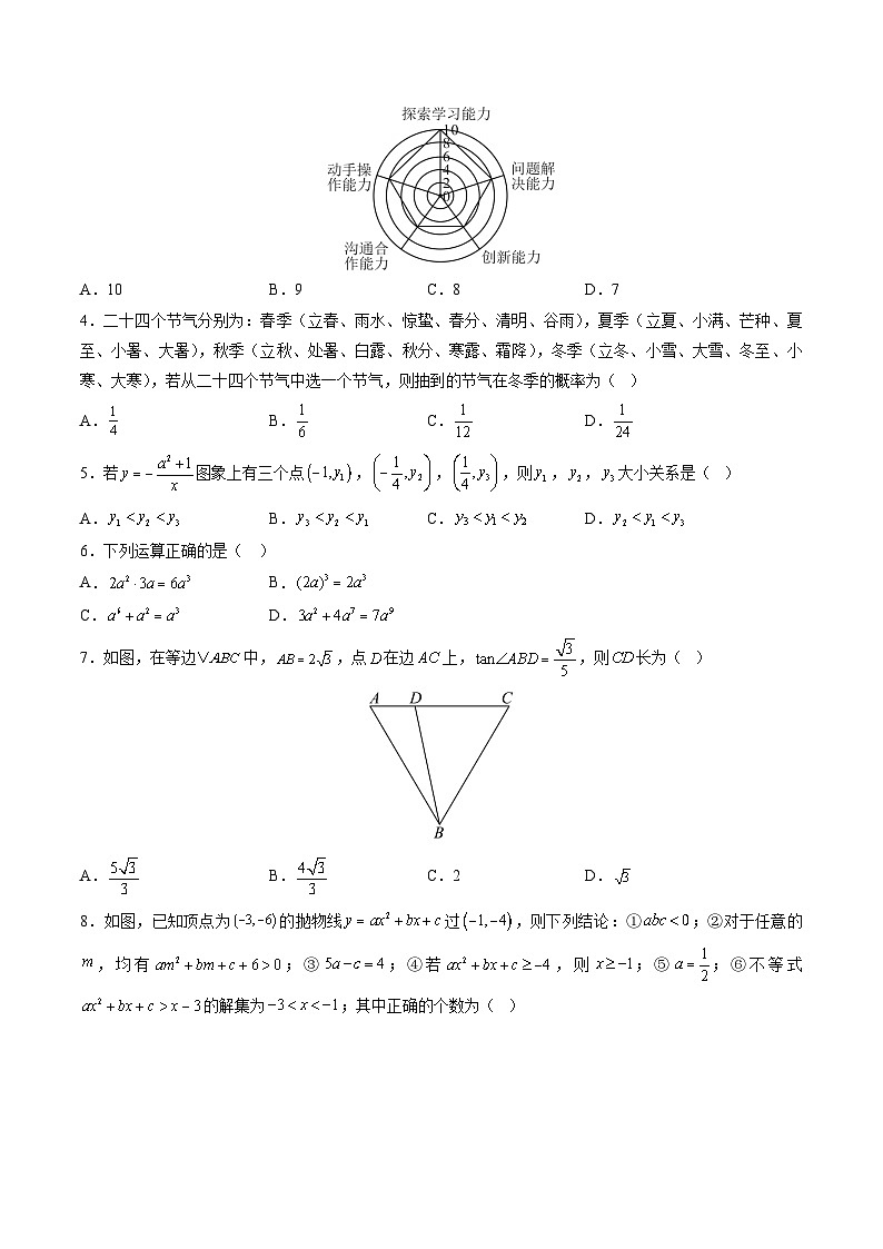 2025年中考数学第三次模拟考试卷：数学（内蒙古卷）（考试版）第2页