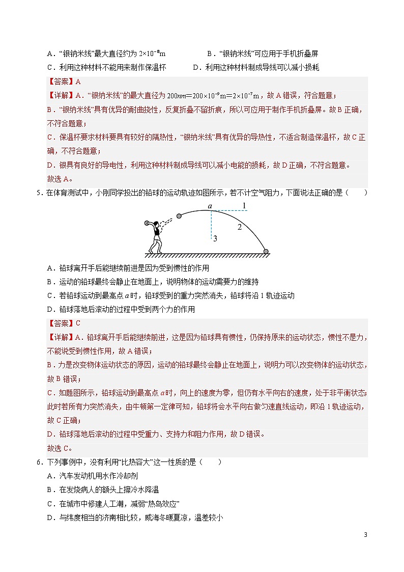 2025年中考数学第三次模拟考试卷：物理（陕西卷）（解析版）第3页