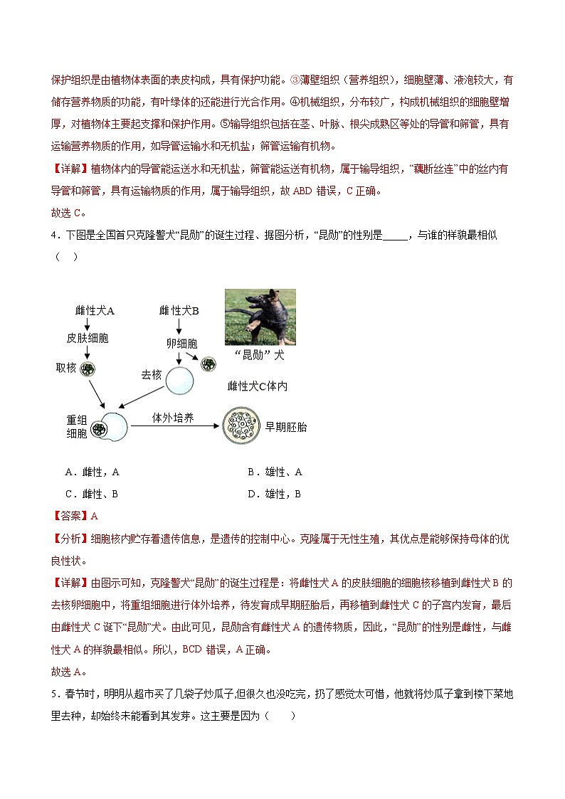 2025年中考数学第三次模拟考试卷：生物（长春卷）（解析版）第3页
