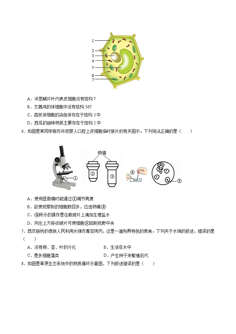 2025年中考数学第三次模拟考试卷：生物（长沙卷）（考试版）第2页