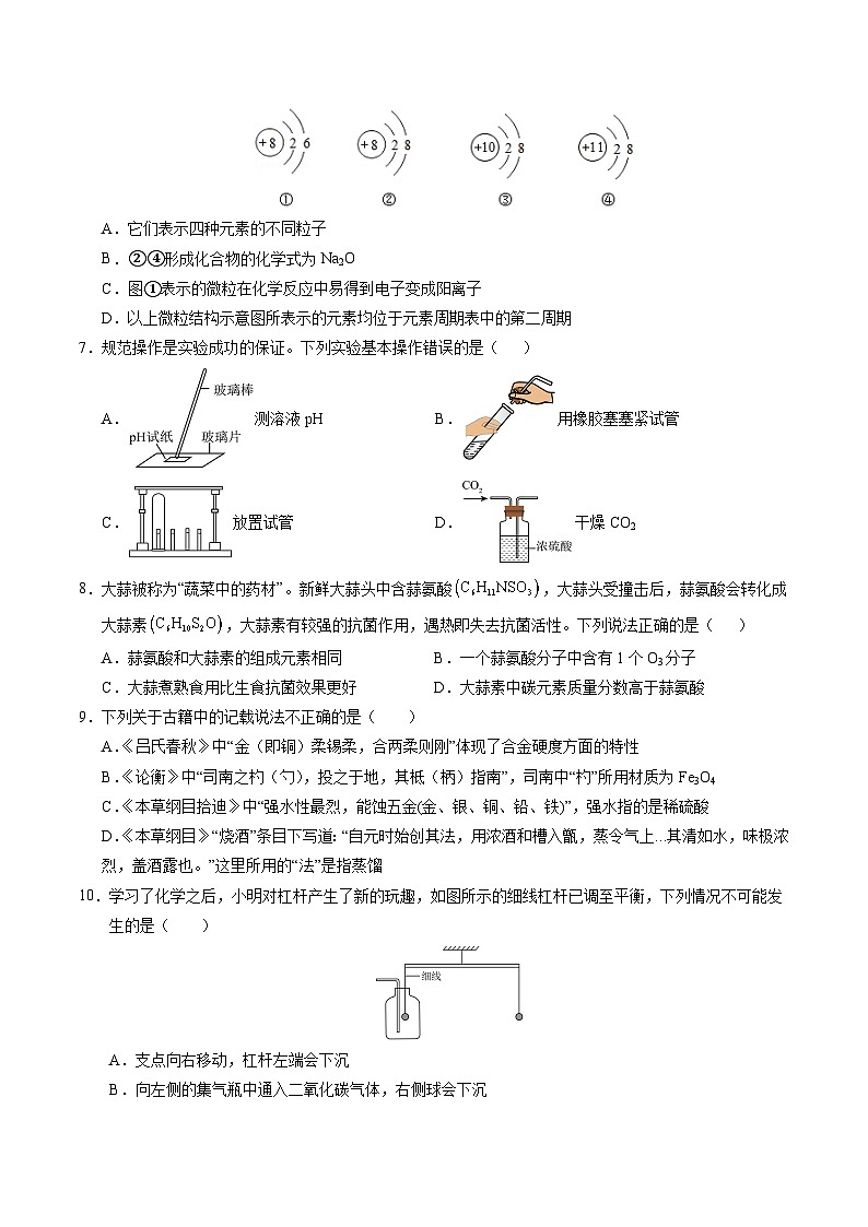 2025年中考数学第三次模拟考试卷：化学（重庆卷）（考试版）第2页