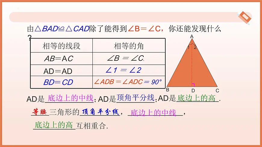 18.1等腰三角形的性质（第1课时+等边对等角与三线合一）（教学课件）2025学年七年级数学下册第8页