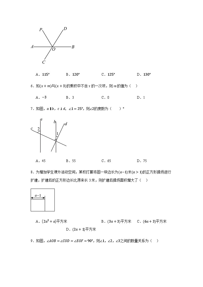 北师大版2024七年级下学期月考数学试题及答案7第2页