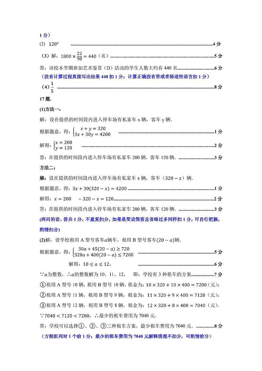 2025年6月深圳市多校初三质量检测数学试卷答案第2页